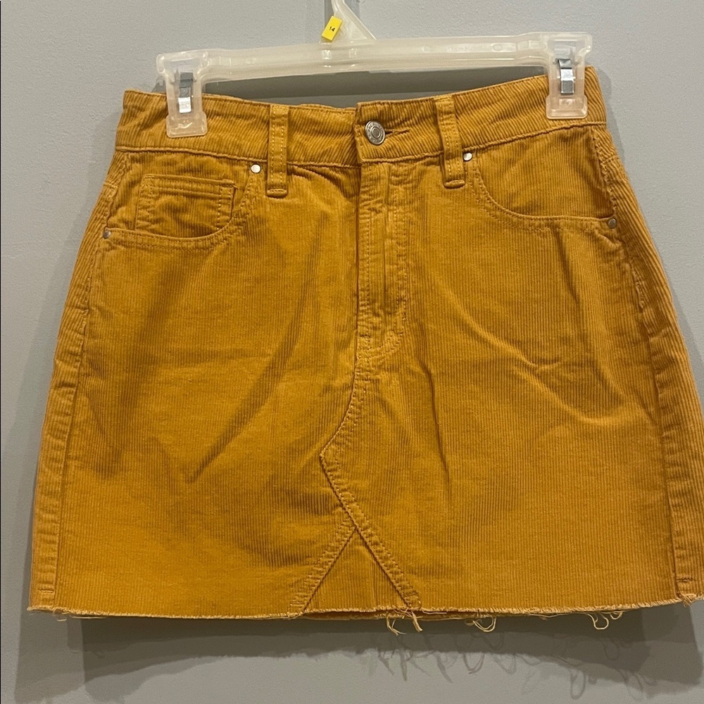 Mustard Corduroy Mini Skirt pacsun waist 24